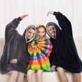 thumbnail image 5 of Colorful Tie Dye Rainbow Pattern Blanket Hoodies for Kids 6-13YR Oversize Wearable Blanket Hoodies for Boys Girls Teens, 5 of 7