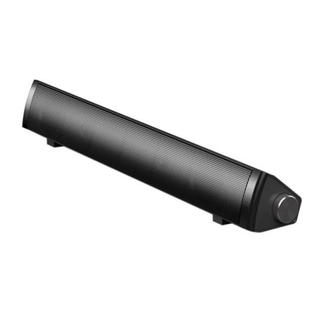 Riousery SADA V105 Wired Computer Speaker Bar, Stereo USB Powered Mini Long Soundbar Speaker with HiFi Sound and Rich Bass for TV, PC Desktop, Laptop, Cellphone, Tablets (14.2 inches / 36.0 cm)