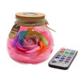 thumbnail image 1 of Yuarrent El tanque colorido de la luz del humor preservó rosas reales con la flor de cristal respetuosa del medio ambiente de la noche de la Decoración del hogar Rosa 3.94*4.33*4.33 pulgadas, 1 of 6