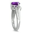 thumbnail image 2 of SZUL Women's 2 1/4 Carat Trillion Cut Amethyst and Diamond Ring in 10K White Gold, 2 of 3