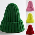 thumbnail image 3 of Winter Unisex Solid Color Warm Soft Hiphop Knitted Hat Cuffed Skull Beanie Cap, 3 of 8