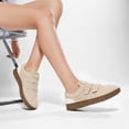 thumbnail image 5 of Ecetana Walking Shoes for Women Casual Shoes with Lace-Up Suede Low-Top Sneakers, 5 of 5