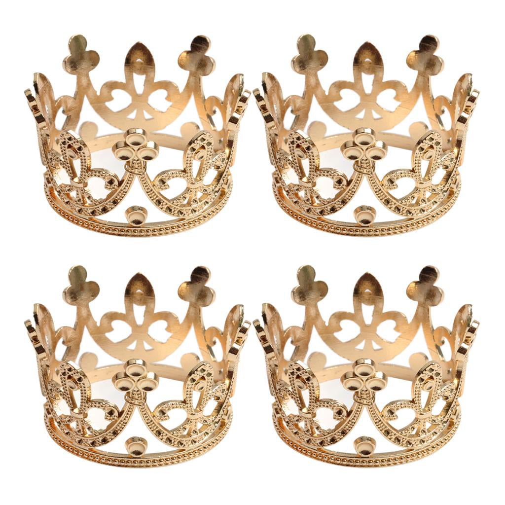 4pcs Retro Crystals Baroque Wedding Mini Flower Girls Crown Hair Accessories 