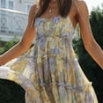 thumbnail image 1 of Vestido De Flores Vestido floral bohemio para mujer Vestido sin mangas Ropa de playa de verano (Púrpura L) Cgtredaw Para estrenar, 1 of 1