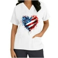 thumbnail image 2 of Gamivast Scrubs for Women Patriotic Heart Print V Neck Nursing Scrubs Breathable Quick-Dry Scrub Modern Fit Machine Washable Healthcare Uniform, 2 of 5