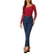thumbnail image 2 of INSPIRAR CHIC Blusas de Cuello Cuadrado para Mujeres, Manga Larga de Malla Transparente, Ajuste Slim, Top Texturizado con Fruncidos, Talla XS, Rojo, 2 of 6