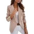 thumbnail image 2 of BAETEUY Women Suit Coat Lapel Long Sleeve Double Breasted Suit Jacket, 2 of 8