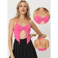 thumbnail image 2 of Unique Bargains Women's Sexy Sleeveless Club Party Crop Cami Top XL Hot Pink, 2 of 6