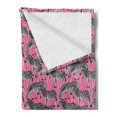 thumbnail image 2 of Pink Zebra Soft Flannel Fleece Throw Blanket, Zebras Pattern Wild Animal Hippie Indie Tropical Tones Pastel, Cozy Plush for Indoor and Outdoor Use, 60" x 80", White Black Pink, by Ambesonne, 2 of 5
