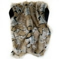 thumbnail image 2 of Plutus 96" x 110" Wild Wolf Plush Handmade Luxury Faux Fur Throw in Taupe, 2 of 4