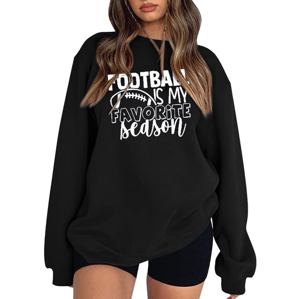 Gibobby Sudadera de mujer Sudaderas Camisa de Cuello Redondo Sólido de Manga Larga para Mujeres(Negro,XG)