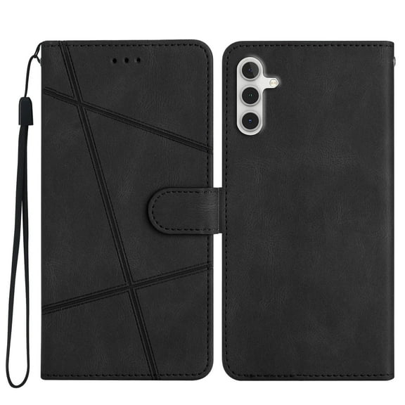 Tarise Galaxy A13 5G Flip Wallet Phone Case, PU Leather Kickstand Wrist Strap Card Holders Photo Slots Shockproof TPU Inner Shell Magnetic Solid Color Case Cover for Samsung Galaxy A13 5G 6.5", Black