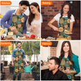 thumbnail image 4 of Pioneer Flower Floral Print Pattern Apron for Women and Men, Cotton Linen Waterproof with Pockets, Adjustable, 33x27 Inch for Kitchen, Gardening, BBQ, Salon, 4 of 6