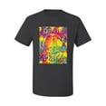 thumbnail image 2 of Wild Bobby, Live In Peace Paint Peace Logo Pop Culture Men's Graphic T-Shirt, Charcoal, 5XL, 2 of 3
