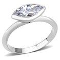 thumbnail image 1 of Alamode 3W1489-6 Women Rhodium Brass Ring with AAA Grade CZ in Clear - Size 6, 1 of 1