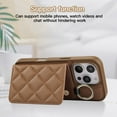 thumbnail image 5 of TECH CIRCLE for iPhone 14 Pro Max Case, Quilted PU Leather Double Magnetic Clasp Shockproof Cover with Card Holder Shoulder Strap Mirror Ring Stand Flip Wallet Case for iPhone 14 Pro Max 6.7",Brown, 5 of 6