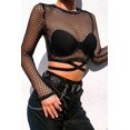 thumbnail image 4 of Nituyy Mesh Goth Manches Longues Résille Tops Chemisiers Vêtements pour Femmes, 4 of 7