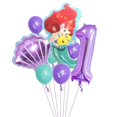 thumbnail image 3 of Kits de decoración de cumpleaños de La Sirenita de Disney, pancarta de fondo de feliz cumpleaños, vajilla, suministros de decoración para fiestas de niñas, regalos para niños, 3 of 5