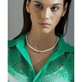 thumbnail image 4 of The Pearl Source Real Pearl Necklace for Women with 9-10mm AAA+ Quality Round White Freshwater Genuine Cultured Pearls | 18 inch Pearl Strand with 14K Gold Clasp, 4 of 6