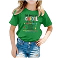 thumbnail image 1 of WEAIXIMIUNG Chemises pour Fillettes 4T Automne Enfants Rentrée Scolaire Imprimé Graphique Col Rond Manches Courtes T-Shirt Décontracté d'Été, 1 of 4