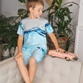 thumbnail image 4 of Fotbe Crystal Clear Water Splash Pijama Estampada de 2 Piezas para Niños – Ropa de Dormir de Manga Corta Cómoda para Niños y Niñas, Camiseta y Shorts de Algodón-4X-Large, 4 of 6
