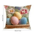 thumbnail image 3 of TanSiDing 1pcs Easter Bunny Egg Pillow Cover Faux Embroidery Printed Sofa Cushion Cover Decorative Throw Pillow Case for Living Room Bedroom Decor 45*45cm, 3 of 6