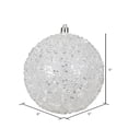 thumbnail image 2 of Vickerman 6" White Glitter Hail Ball Ornament, 4 per Bag, 2 of 3