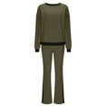 thumbnail image 5 of 2 Piece Sets for Women Solid Color Long Sleeved Comfortable Hooded Pants Home Clothing Set Plus Size Lounge Sets Winter Army Green L, 5 of 5
