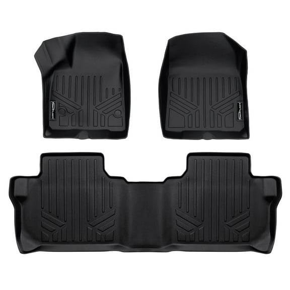SMARTLINER All Weather Custom Fit Floor Mats 2 Row Liner Set Black Compatible With 2019-2025 Chevrolet Blazer