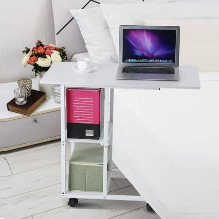 Dilwe Overbed Table on Wheels Height Adjustable Over Bed Table for Hospital and Home