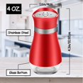 thumbnail image 3 of LMTODLFG Salt and Pepper Shakers (2-Pc. Set) Modern Stainless-Steel w/Clear Glass Bottom | Compact Cooking, Kitchen and Dining Room Use | Classic, Refillable Design (Red), 3 of 5