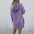 thumbnail image 5 of Sweatshirt for Women,Women's Autumn Long Sleeve Side Opening Solid Color Extended Pocket Hooded Drawstring Casual Skirt Hoodie,Plus Size Sweatshirts for Women,Size:XXL, 5 of 8
