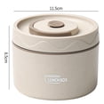 thumbnail image 3 of 2 contenedores de comida para calentar el almuerzo, contenedor de almuerzo térmico de acero inoxidable, caja bento térmica portátil, contenedor de alimentos beige C, 3 of 3
