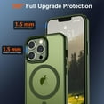 thumbnail image 4 of Magnetic for iPhone 13 Pro Case [Compatible with MagSafe] [10 FT Military Grade Drop Protection] Slim Translucent Matte Shockproof with Anti-Fingerprint Phone Case,Matte Cangling Green, 4 of 14