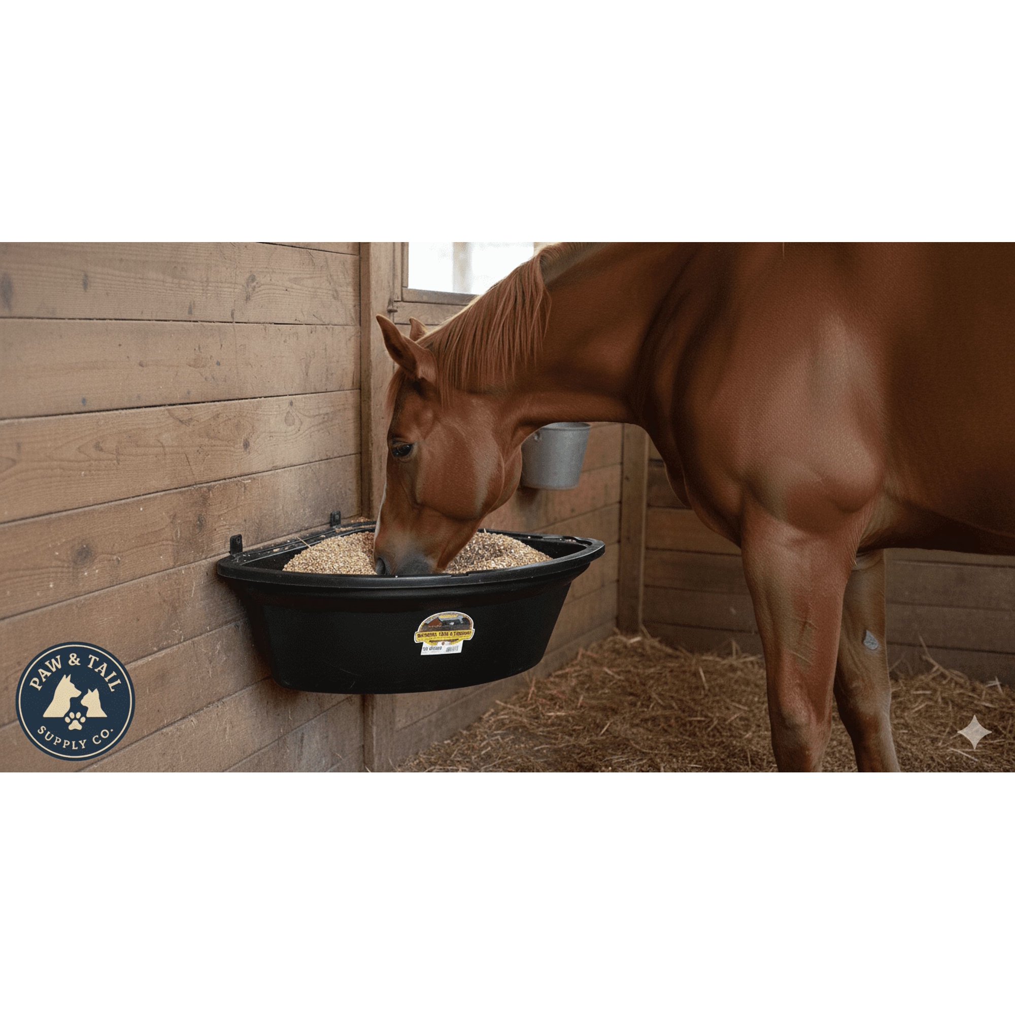 Little Giant Plastic Corner Feeder 26 Quart Space-Saving Livestock Feed, Black