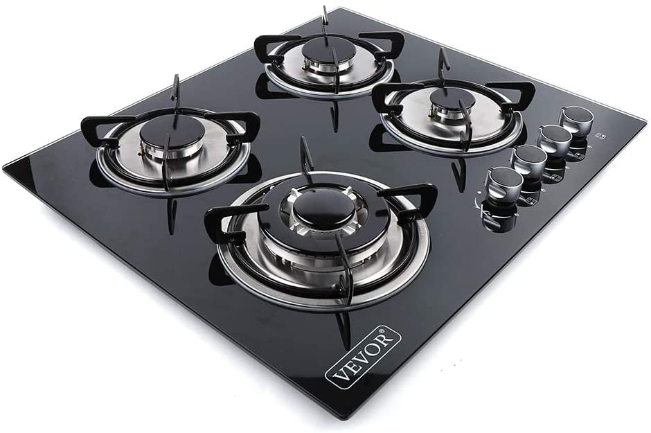 Frederimo Gas Cooktop 23 Inch Built In Gas Rangetop with 4 Burners Gas Stove Gas Hob Stovetop 