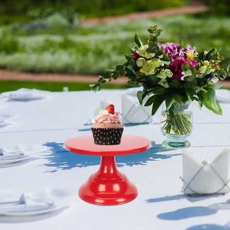 HEATSHAKING 1Pcs Red Iron Cake Stand with High-footed Design for Commercial Settings