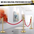 thumbnail image 4 of Towallmark Gold Stanchion Posts with Red Suede Rope – Luxury Crowd Control Barriers for VIP Events, Museums, Hotels & Red Carpet Entrances  – 2-Pack | 1 Soft Rope, 4 of 5