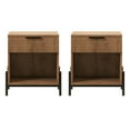 thumbnail image 4 of Walker Edison Modern Reeded-Front 1-Drawer Nightstand, 2 Pack, Mocha, 4 of 8