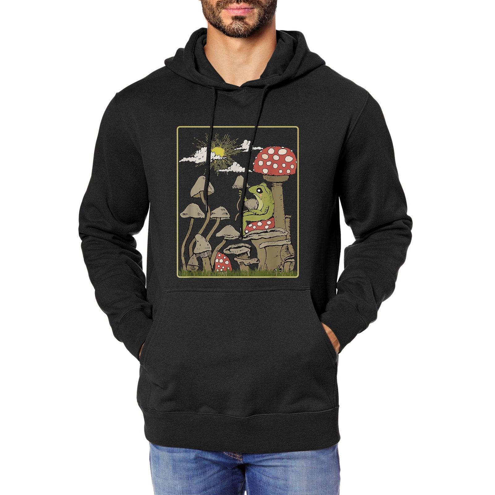 GRTXIN Goblincore Aesthetic Cottagecore Cute Frog On Mushroom Unisex