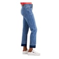 thumbnail image 3 of TOMMY HILFIGER Womens Blue Zippered Pocketed Raw Cuffs Straight leg Jeans 10, 3 of 4