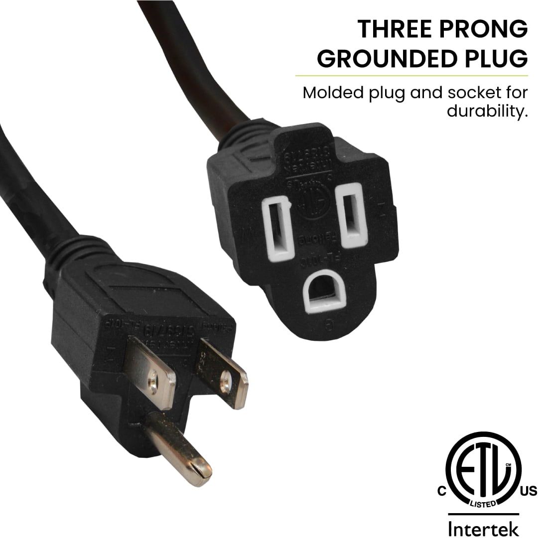 GoGreen Power 14/3 50' 13850BK Heavy-Duty Extension Cord, Black