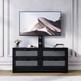 thumbnail image 1 of Yeshouse Soportes de TV de 4 cajones para sala de estar, centro de entretenimiento, soporte de TV de MDF estilo mimbre con 4 cajones y base, muebles de sala de estar, Log, 1 of 9