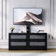 thumbnail image 1 of Yeshouse Soportes de TV de 4 cajones para sala de estar, centro de entretenimiento, soporte de TV de MDF estilo mimbre con 4 cajones y base, muebles de sala de estar, Log, 1 of 9