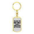 thumbnail image 4 of The Only Bible White Stainless Steel or 18k Gold Premium Swivel Dog Tag Keychain, 4 of 10