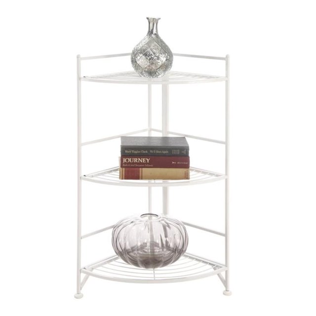 Convenience Concepts Designs2Go Support d'Angle pour Plantes, Fini Cadre en Métal Blanc