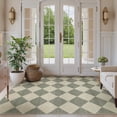 thumbnail image 3 of Lahome Decor 5'x7' Modern Washable Area Rugs for Living Room, 5x7ft Non-Slip Rugs for Bedroom, Farmhouse Checkered Rug, Moroccan Neutral Soft Low Pile Carpet for Office Dining Room Playroom,Green, 3 of 10