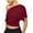 Wine-#002, variant on Women's Off the Shoulder Crop Top Ruched Dolman Sleeve Streetwear T Shirt Fitted Waist Summer Loose Going Out,Yellow M