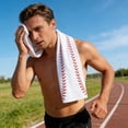 thumbnail image 6 of Baseball Pattern Cooling Towel, Quick Dry Sports Sweat Wipe for Gym, Running & Yoga, 31.5x11.8 Inch, Individually Packaged, 6 of 6