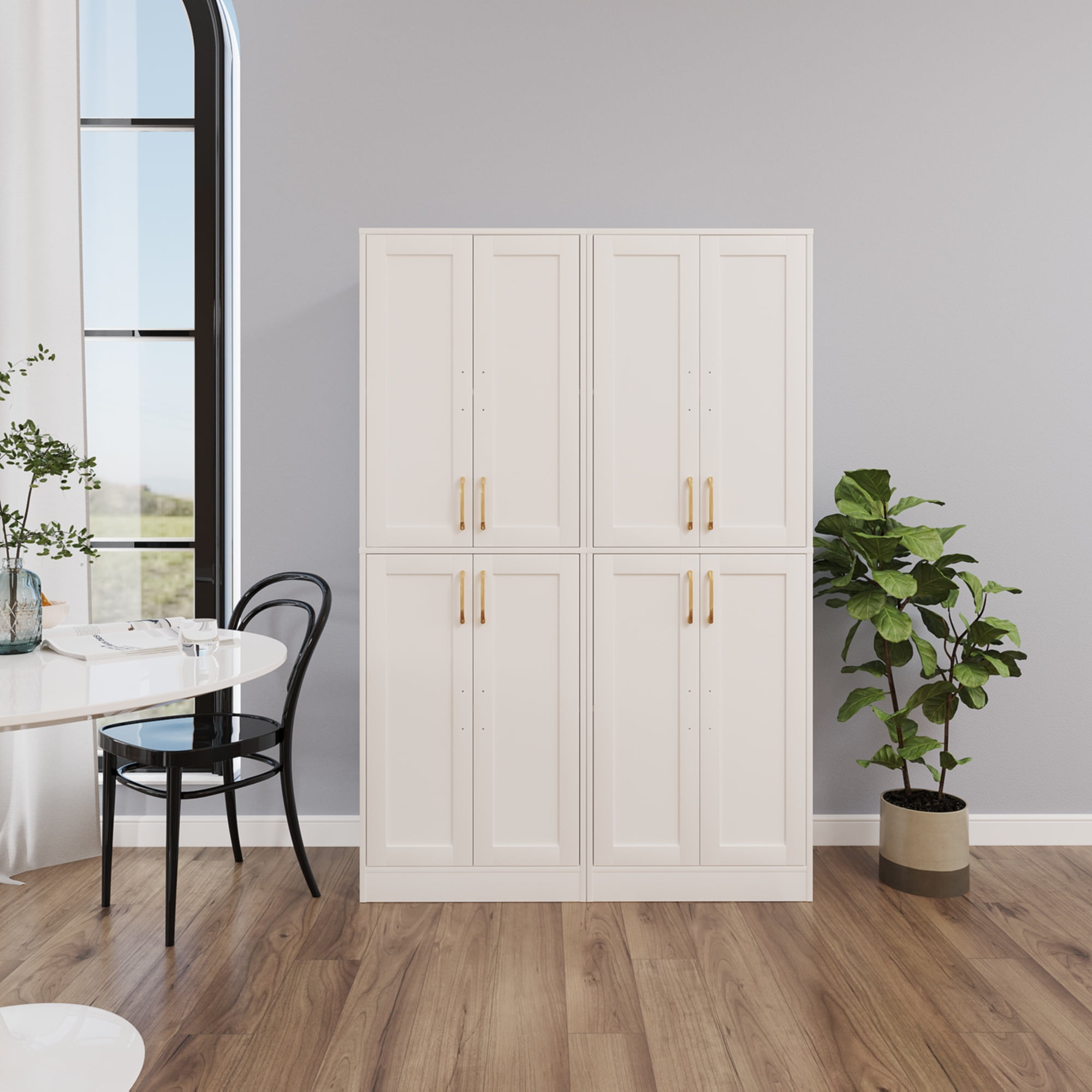 BOCVKENN 67.7" Tall Kitchen Pantry,Farmhouse Storage Cabinet withAdjustable Shelves,Farmhouse Pantry Cabinet with 4Doors,for Kitchen,Dining Room,Living Room
